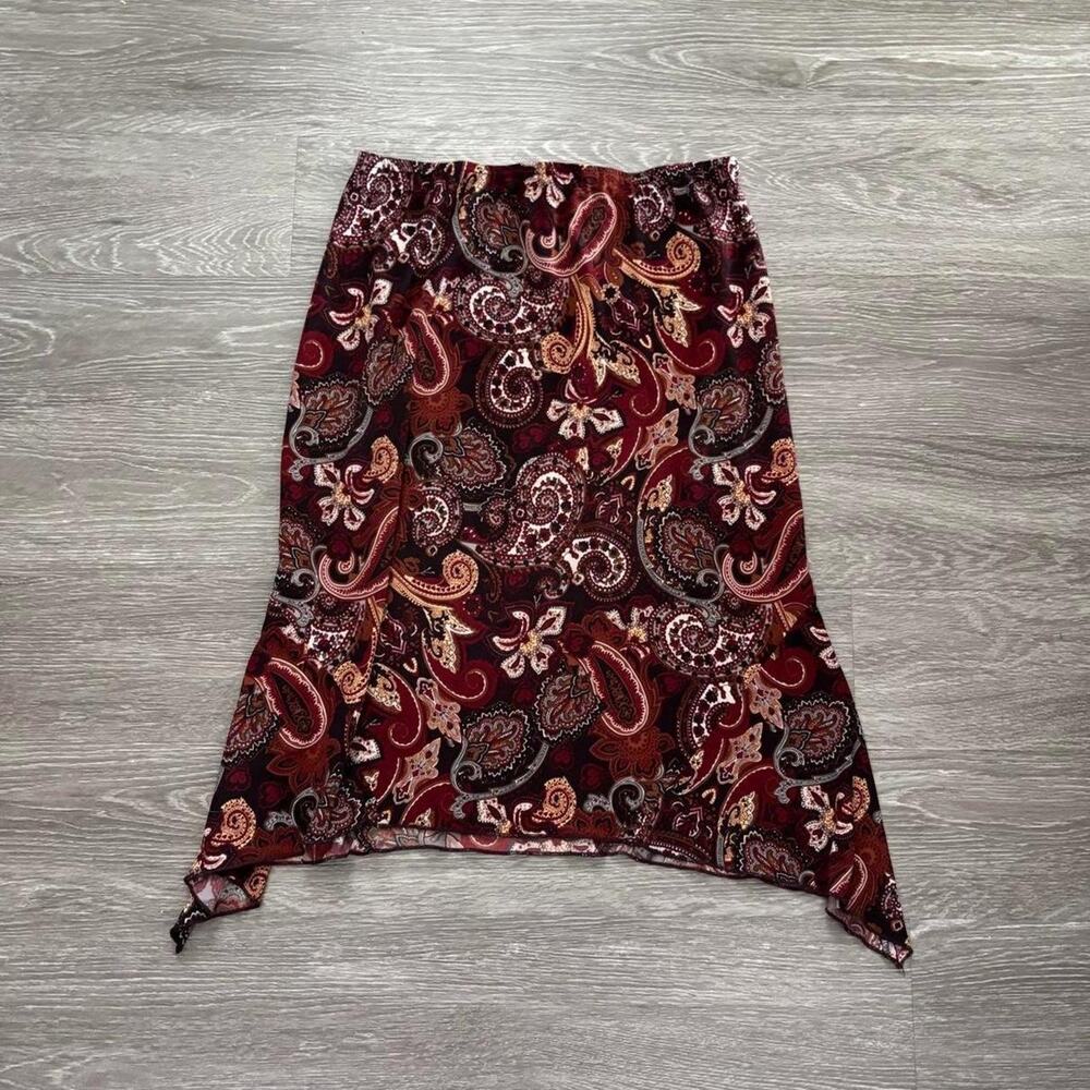 Vintage 90s whimsigoth paisley floral skirt